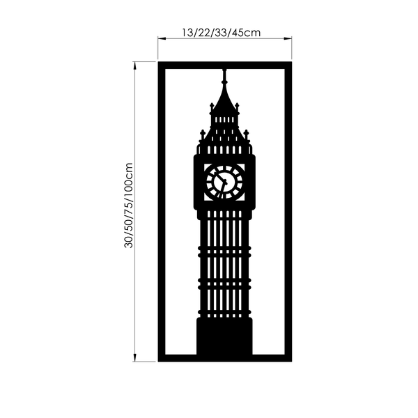 Dimensions de la décoration murale Big Ben